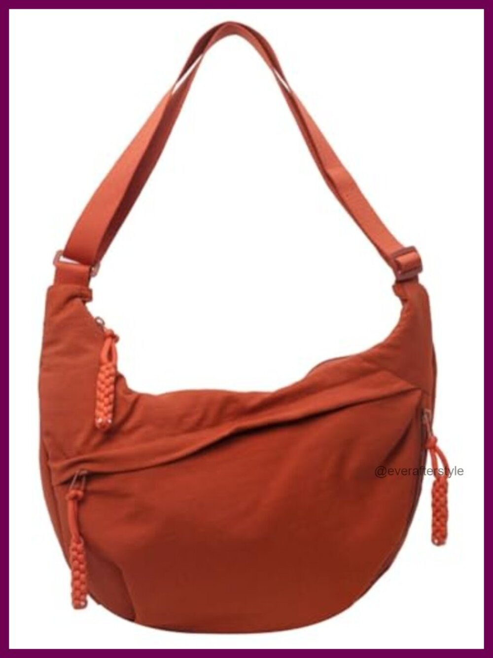 Hobo Shoulder Bag Waterproof Nylon Crossbody Slouchy Crescent Purse